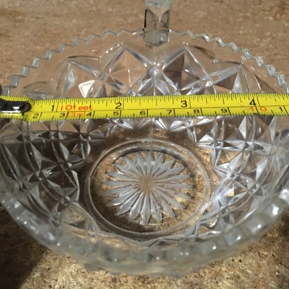 VINTAGE IMPERIAL GLASS CLEAR DIAMOND BLOCK CUP SUGAR BOWL 4.75" - Picture 5 of 6